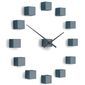 Годинник Future Time FT3000GY кубічний сірийСамоклеючий дизайнерський годинник, діаметр 50 см