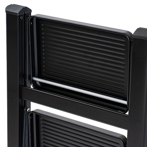 4Home Składane schodki stalowe Steel, 3 stopnie,czarne