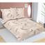 Lenjerie de pat din flanelă Bellatex Frunzulițe cafeniu, 140 x 200 cm, 70 x 90 cm