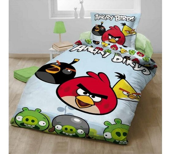 Dětské bavlněné povlečení Angry Birds, 140x200, 70 , 140 x 200 cm, 70 x 90 cm