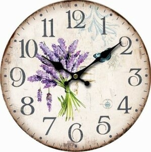 Fotografie Nástěnné hodiny Lavender, pr. 34 cm, dřevo