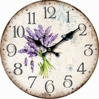 Ceas de perete Lavender, diam. 34 cm, lemn
