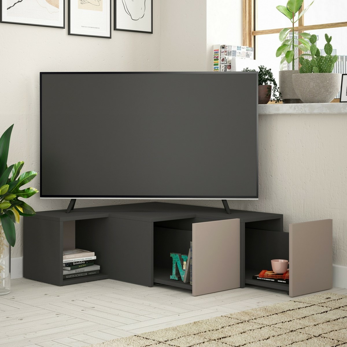 Televízny stolík Compact Light Mocha and Anthracite