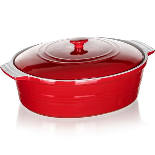 Banquet Foma naczynie żaroodporne owalne z pokrywką Culinaria Red 3,6 l