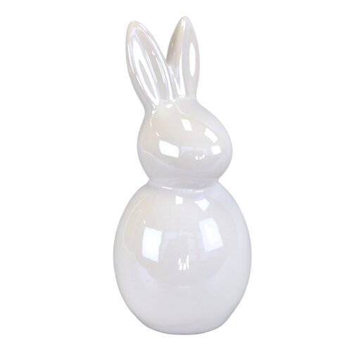 Decorațiuni de Paște Iepure alb, ceramică, 7,5 x17,5 x 7,5 cm