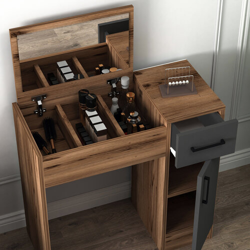 Kozmetický stolík Inci Light Walnut