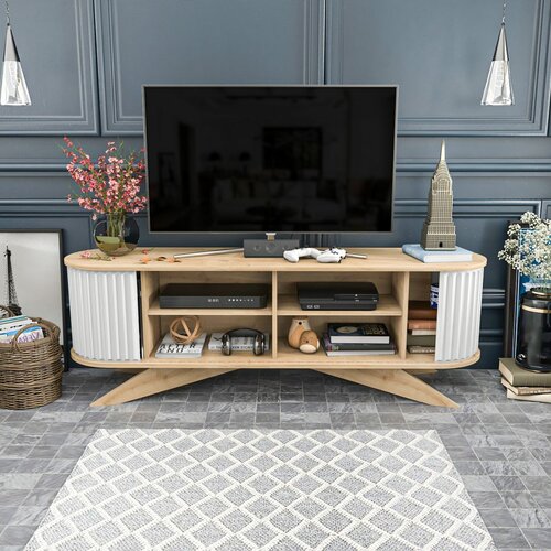 Stor Sapphire Oak and White TV-állvány