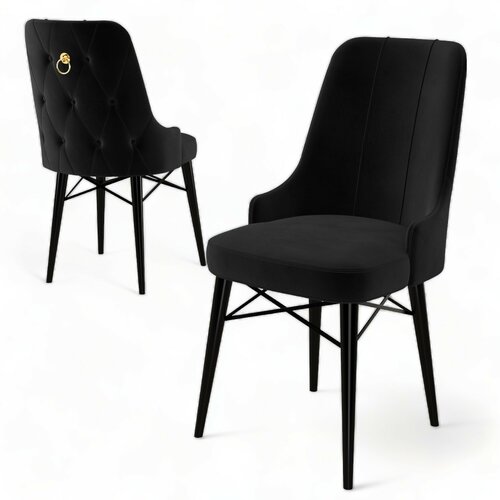 Set de scaune de sufragerie Pare Black, 6 buc.