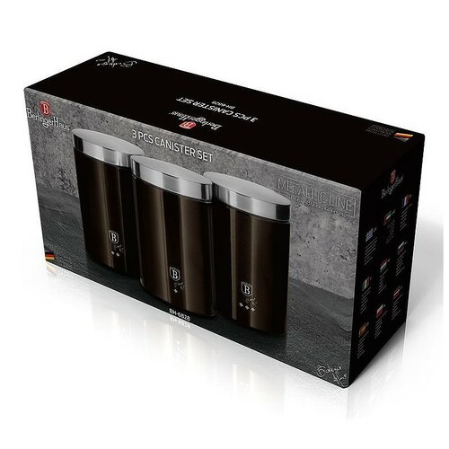 Berlinger Haus 3-częściowy komplet pojemników na żywność Shiny Black Edition