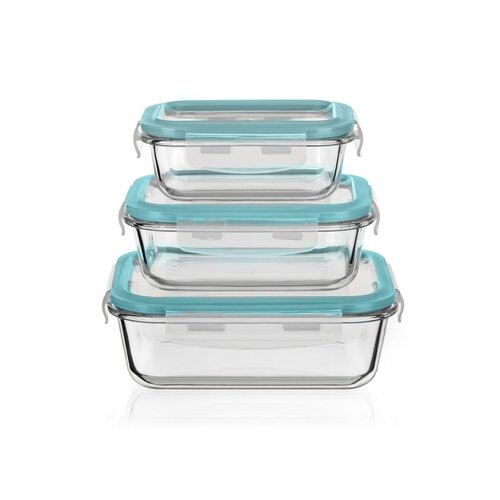 Banquet Glasdosenset mit Deckel Deana, türkis, 3 Stück