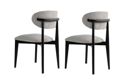 Zestaw krzeseł do jadalni Lionte Grey and Black, 2 szt.