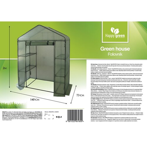 Happy Green Folijnik s policami, 140 x 73 x 200 cm