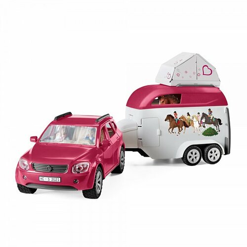 Abenteuerwagen mit Anhänger und PferdSchleich 42535