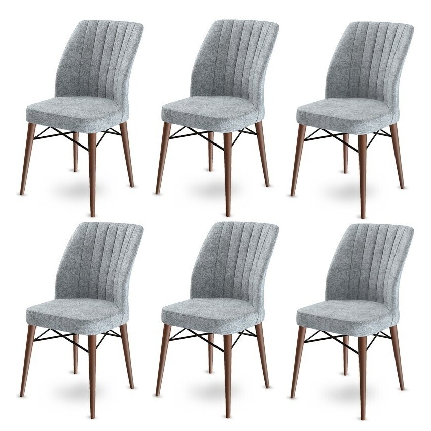 Súprava jedálenských stoličiek Flex Grey and Brown, 6 ks