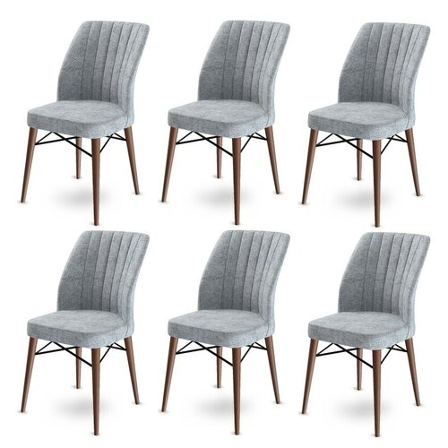 Sada jídelních židlí Flex Grey and Brown, 6 ks