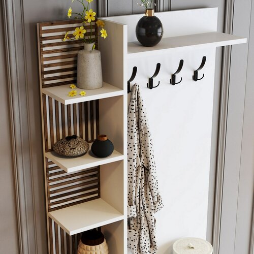 Vešiak s botníkom a policami Viyana White