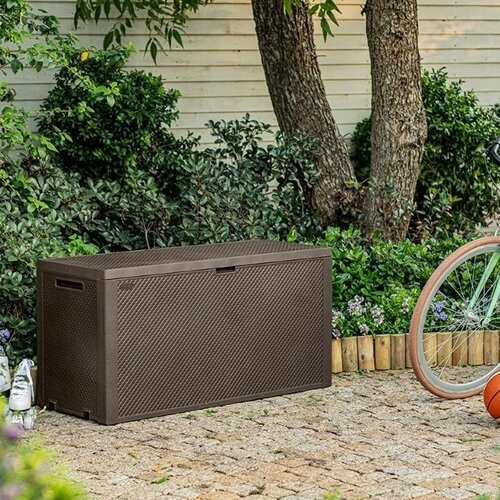 Keter Garten-Aufbewahrungsbox Emily braun, 280 l, 118 x 58 x 45 cm