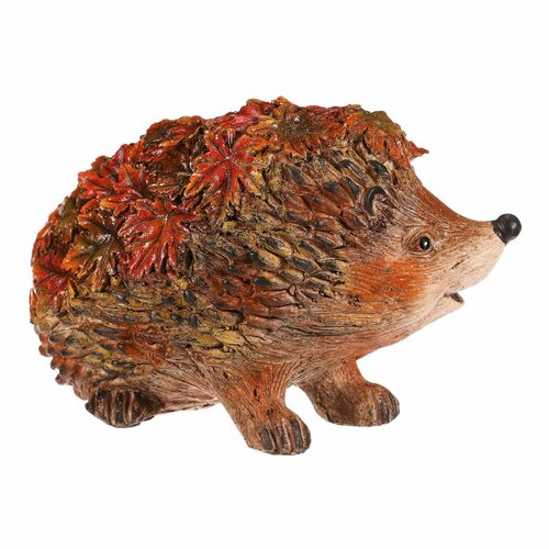 Őszi dekoráció Sündisznó levelekkel, 22 x 13 x 15cm, polirezín