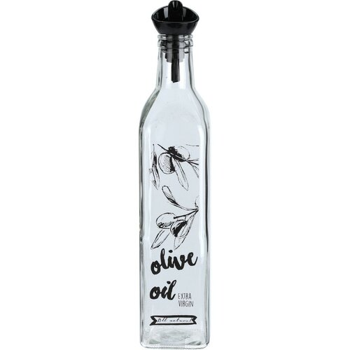 EH Steklena steklenica za olivno olje s lijem 500ml, prozorna