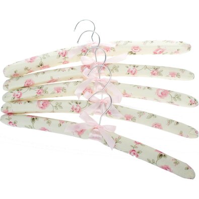 Set de 5 umerașe textile Flori, roz