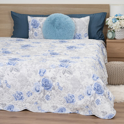 4Home Přehoz na postel Roses in blue, 220 x 240 cm + 2x 40 x 40 cm