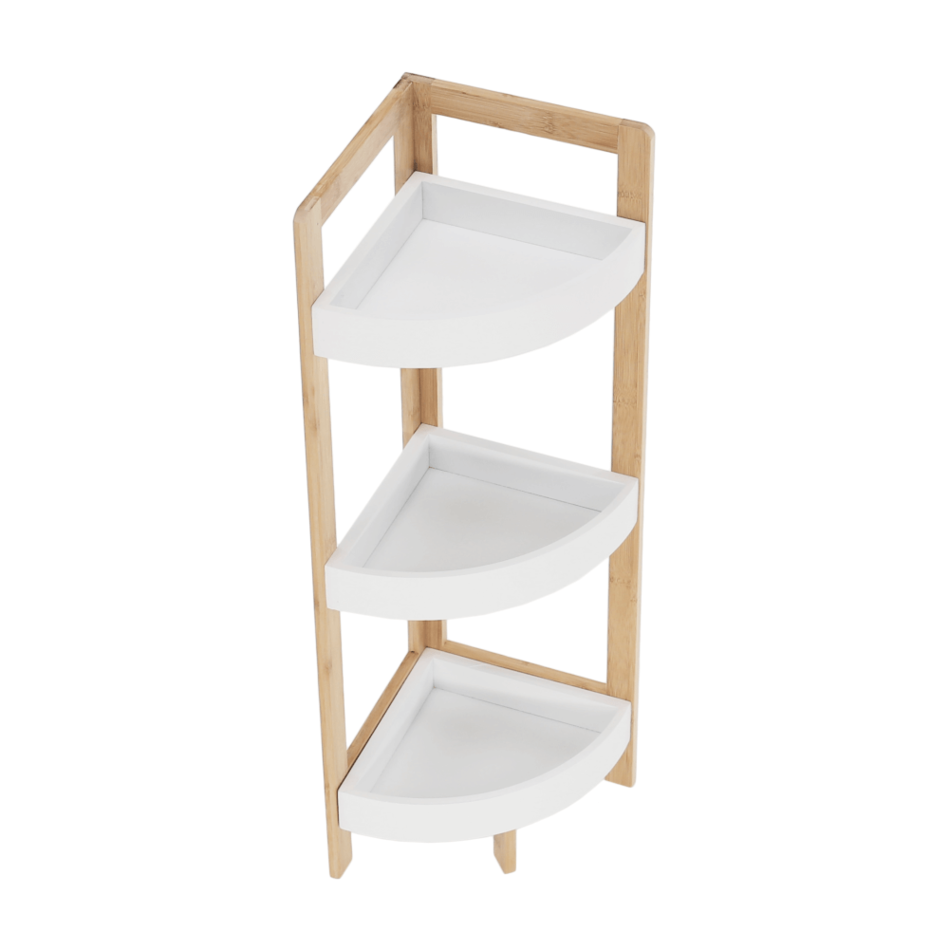 Fong sarok polcos állvány, bambusz, 23 x 23 x 77 cm termék 2. képe