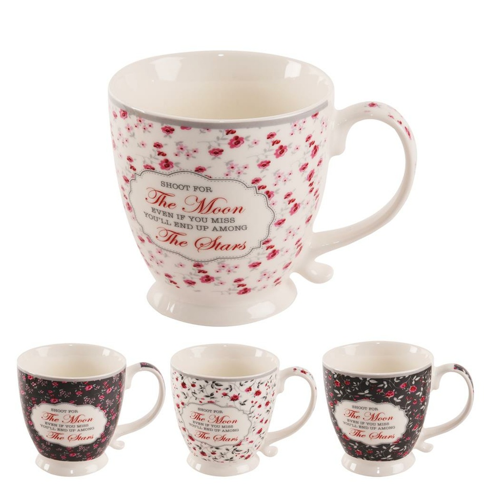 Obrázok Orion Sada porcelánových hrnčekov Romantic, 450 ml, 4 ks 