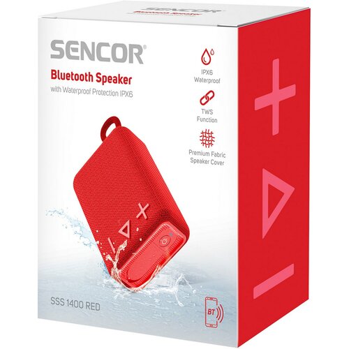 Sencor SSS 1400 bezdrátový reproduktor, červená