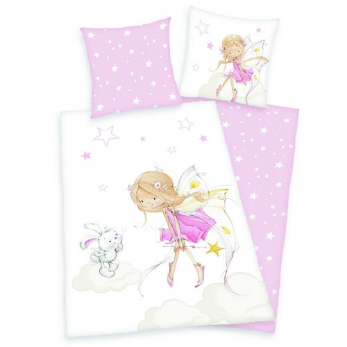 Herding Дитяча бавовняна постільна білизна Фея і кролик, 135 x 200 см, 80 x 80 см