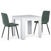 Set masă MDF cu 2 scaune, 80 x 80 x 75 cm, alb