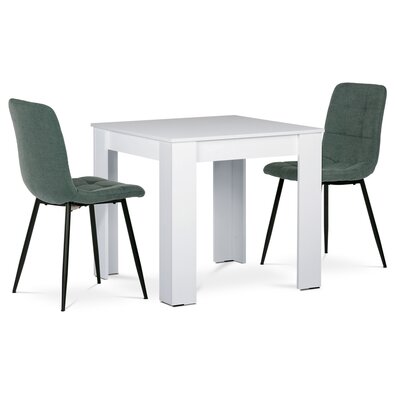 Set masă MDF cu 2 scaune, 80 x 80 x 75 cm, alb