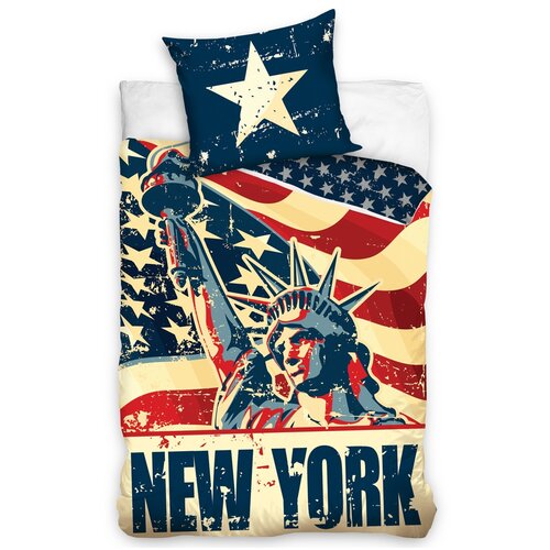 Bavlněné povlečení New York Liberty, 140 x 200 cm, 70 x 90 cm