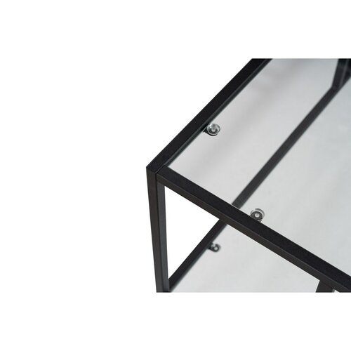 Uranus Black dohányzóasztal átlátszó üveggel