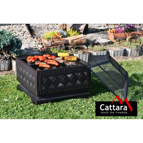 Șemineu cu capac pătrat Cattara 13009, 63,5 x 63,5x 62 cm