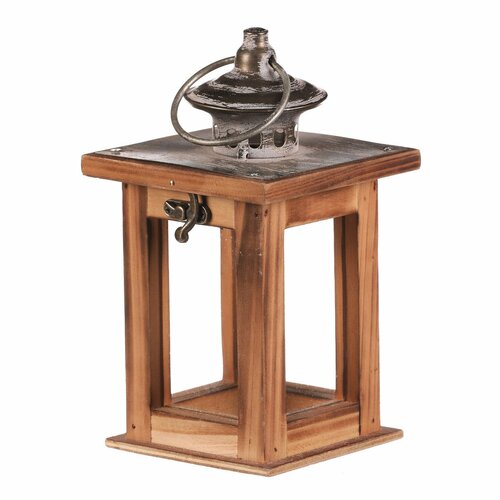 Дерев'яна ліхтарня Alpera коричнева, 11 x 11 x 20см