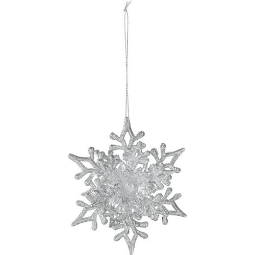 Weihnachtsschmuck-Set Schneeflocke 11 cm, 2 St.,  Silber