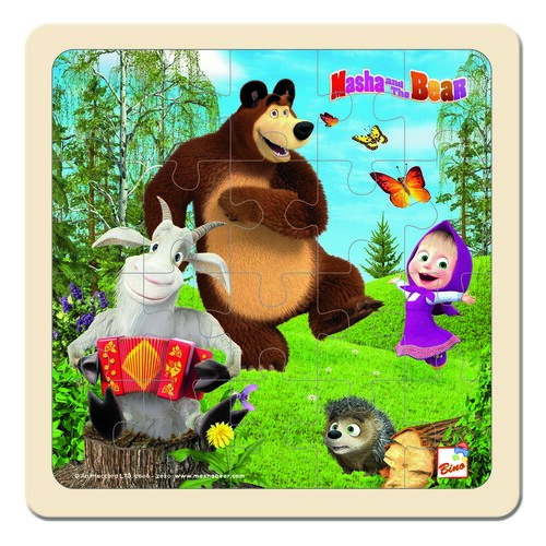 Bino Puzzle Маша та ведмідь з козою, 15 x 15 см