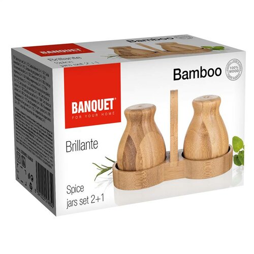 Banquet 3-częściowy zestaw pojemników na przyprawy BRILLANTE Bamboo