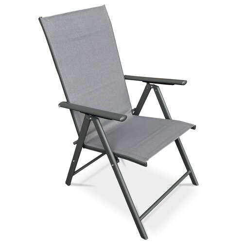 Autronic Scaun de grădină, metal, textil, gri,AZC-S1 116 GREY