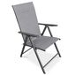 Autronic Scaun de grădină, metal, textil, gri,AZC-S1 116 GREY