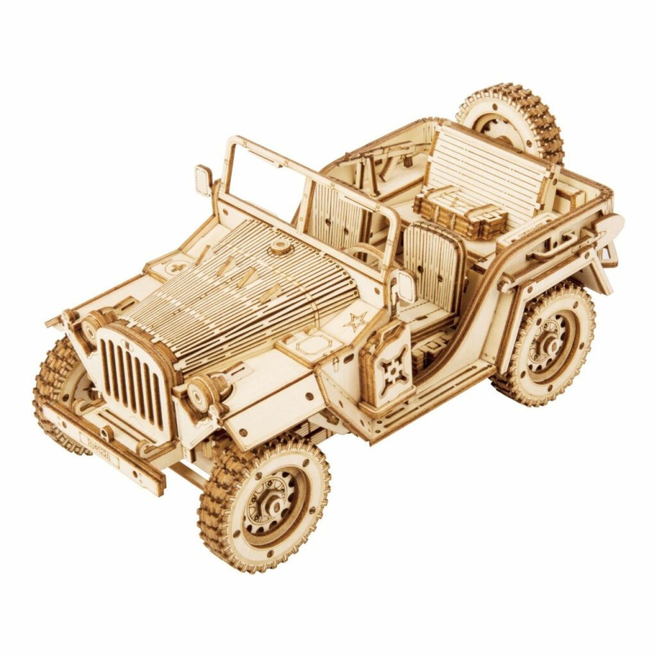 RoboTime 3D dřevěné puzzle Vojenský džíp