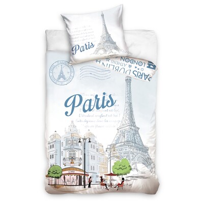 Bavlnené obliečky Paríž Eiffelovka, 140 x 200 cm, 70 x 90 cm