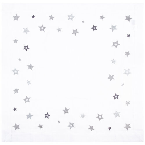 Vánoční ubrus Hvězda stříbrná, 80 x 80 cm