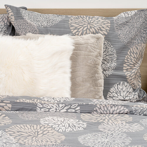 Lenjerie de pat din bumbac 4Home Grey Petals, 140x 200 cm, 70 x 90 cm