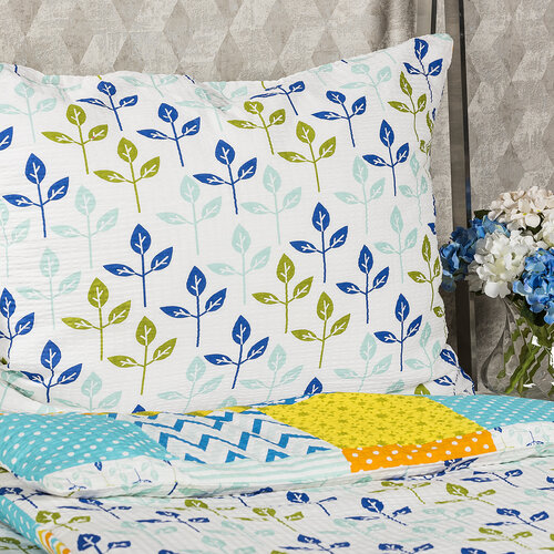 Lenjerie de pat bumbac creponat 4Home Patchwork  blue, 140 x 200 cm, 70 x 90 cm