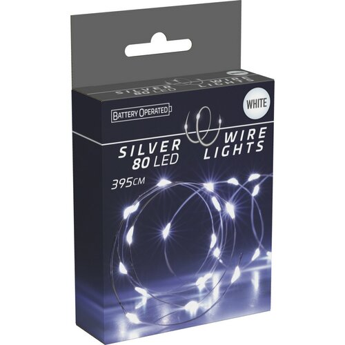 Lichterkette „Silver Lights“ mit 80 LEDs, kaltweiß, 395 cm