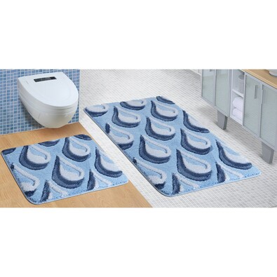 Sada kúpeľňových predložiek Ultra Kvapka modrá, 60 x 100 cm, 60 x 50 cm