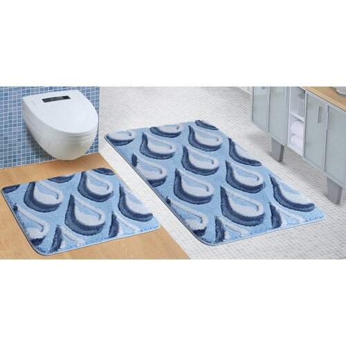 Sada koupelnových předložek Ultra Kapka modrá, 60 x 100 cm, 60 x 50 cm