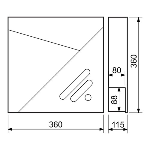 BK.506.G.AM acéldoboz, fekete, 37,5 x 37 x 11,5 cm