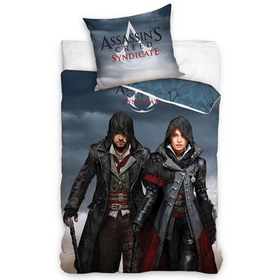 Lenjerie bumbac Assassin's Creed Jacob and Evie, 140 x 200 cm, 70 x 80 cm